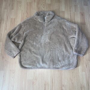 H&M Tan / Cream Long Sleeve Cozy Sherpa Pullover Size XL